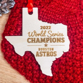 Houston A S T R O S 2022 World Series Champions Texas Shape Ornament | Christmas Holiday Ornament | Christmas tree Decoration | Baseball | 2022 World Series Champs