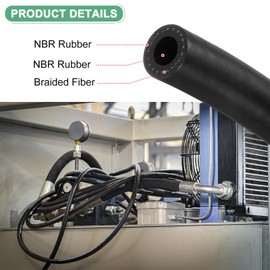 M METERXITY Fuel Line Hose, 5/16" 8mm ID 15mm OD 4.9ft Length, NBR Rubber High Pressure Heat Resistant Gas Line Hose Oil Hose for Automotive Fuel Systems/Steam Emission/Engines