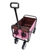 ESPIDOO Foldable Wagon Cart with Strapping System: Pink Metal Frame