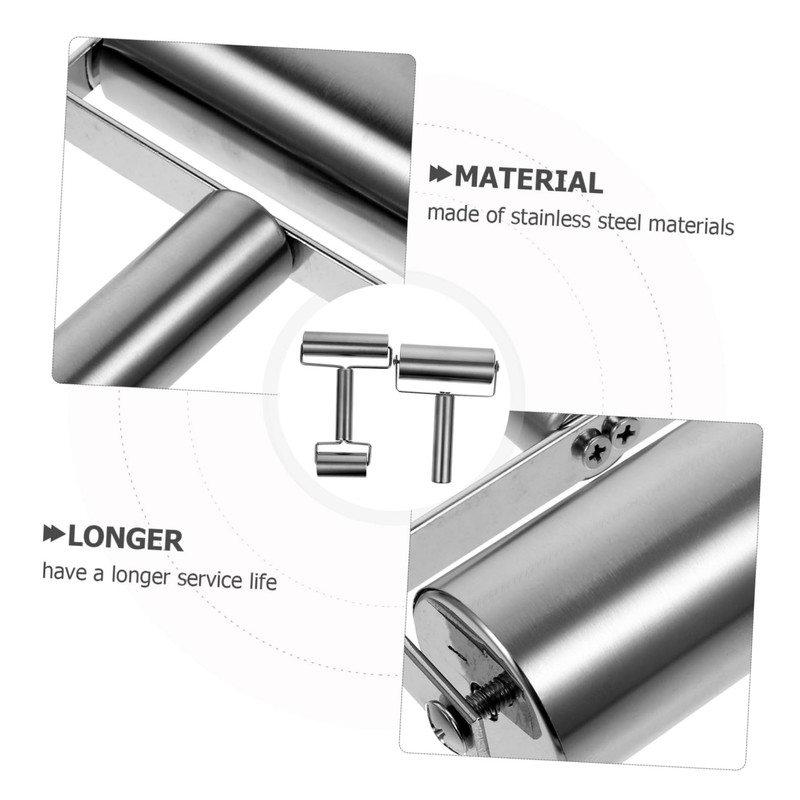 BIUDECO 2Pcs Stainless Steel Rolling Pin Ergonomic Dough Roller for