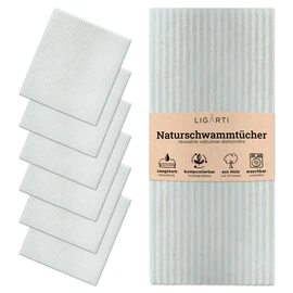 Ligarti Sponge Cloths Made of Wood (100% Eco & Washable) Set Dish Cloths Sustainable Compostable I All-Purpose Cloths for the Household Made in Germany I Dish Cloths Compostable Dish Sponge (Grey I