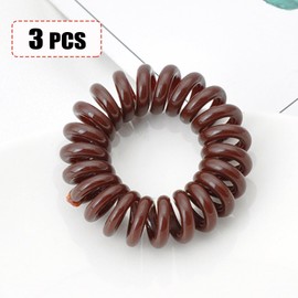 Hair Ties, Pretzel Brown, 3 Pack - Extra Strong Grip, Waterproof, Traceless - Perfect for Sports, Suitable for All Hair Types