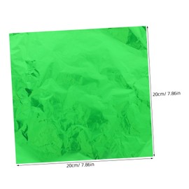 PACKOVE 100pcs Green Aluminum Foil Candy Wrappers Food Grade Packaging Foil for Home Kitchen Bbq Party Wedding Chocolate Tea Wrapping