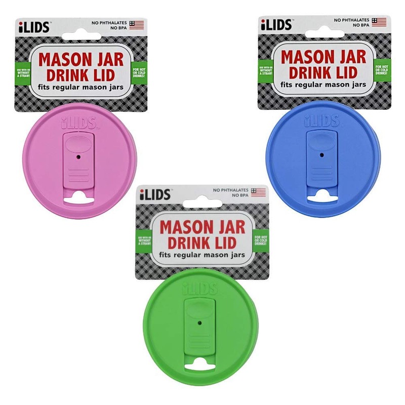 iLIDS Tapa para frascos de bebidas tipo Mason, Paquete de