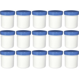 15 ointment containers, cream jars, high ointment jars, 12 ml capacity with blue lids, made in Germany