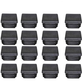 Square Tubing End Cap Black Plastic Rectangle Plugs Tubing Post End Cap for Square Tubing Chair Glide Inserts 40mmx40mm 16pack