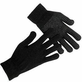 LE11 Unisex Black Warm Magic Gloves with Palm Grip