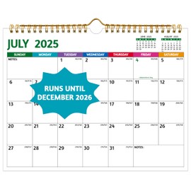 Wall Calendar 2025-2026 – Apr 2025 – Dec 2026, 21 Months Calendar, 11 x 8.5 In, Small Monthly Calendar 2025-2026 Wall, with Thick Paper, Holidays, Julian Dates ＆ Notes, Colorful Design