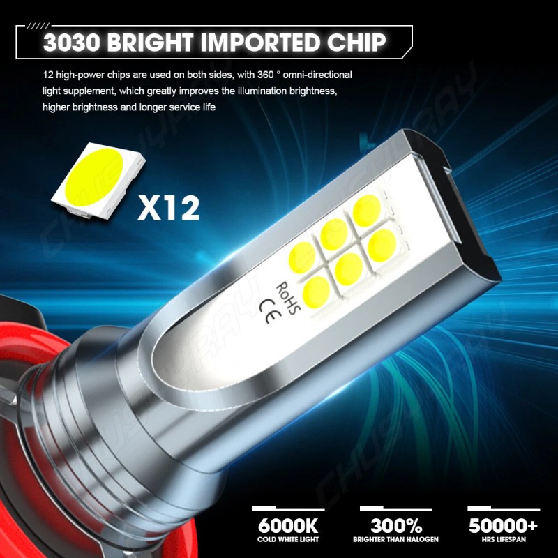CHUSYYRAY 9005 H7 H11 Combo LED Headlight Hi Lo Fog