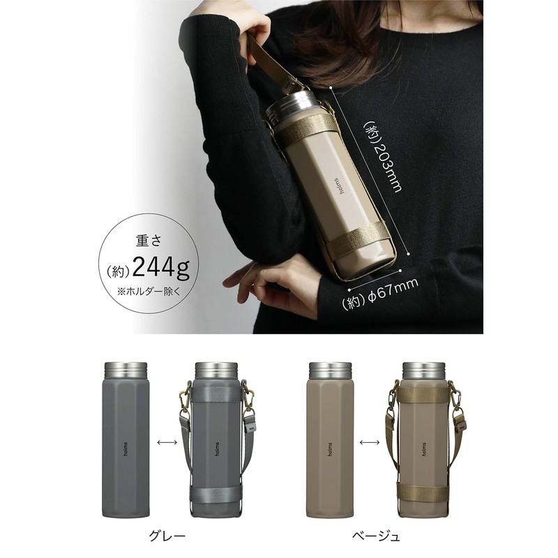 CBJAPAN Water Bottle, Gray, 16.2 fl oz (460 ml), Direct