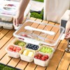 Compartment Serving Tray with Easy-Carry Handle - Lid &amp; Detachable