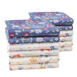 HOULIFE Floral Pattern Handkerchiefs Ladies 100% 60S Cotton Colorful Flower Print Hankies for Womens Girls Students, 6/12 Pieces, 34x34cm