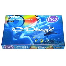 TDK CASSETTE TAPE CDing2 60 Minute Bass Impressive High Transparency High Position CD2 – 60R