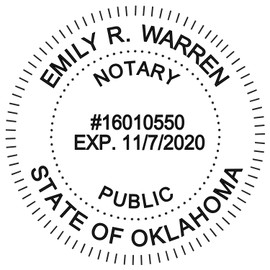Round Notary Stamp for State of Oklahoma- Self Inking Stamp - Top Brand Unit with Bottom Locking Cover for Longer Lasting Stamp - 5 Year Warranty