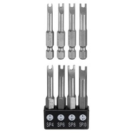 sourcing map 5pcs Y-Type Spanner Magnetic Screwdriver Insert Bits SP4/SP6/SP8/SP10 1/4" Hex Shank 2" Length Special Shaped U-ShapedPower Drill Bits with Bit Holder