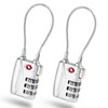 2 Pack TSA Approved Travel Luggage Locks, Long Cable Combination