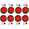 8PCS 4" Inchs Round Trailer Lights, Super Bright Red 12