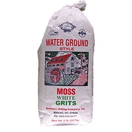 Moss Water Ground White Corn Grits 2 Lbs