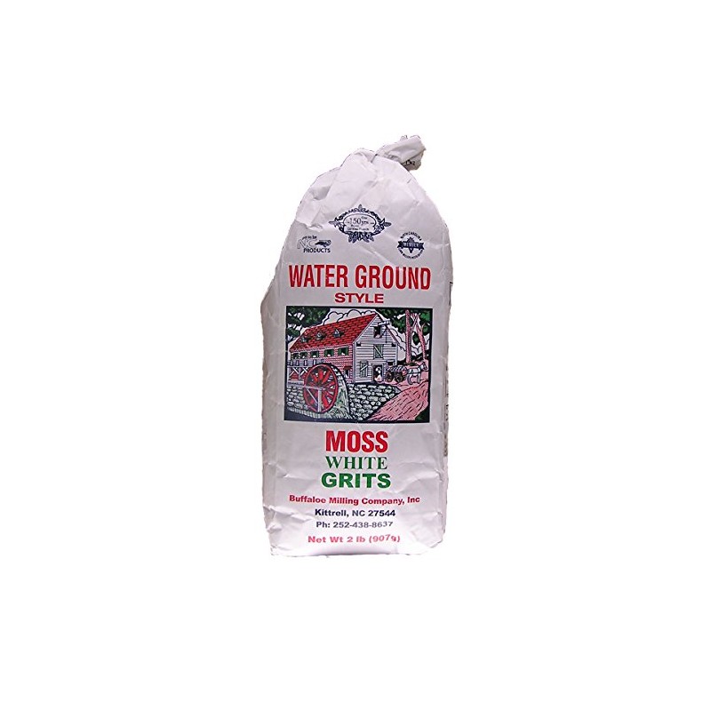 Moss Water Ground White Corn Grits 2 Lbs