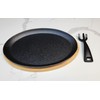 HAWOK Cast Iron Fajita Skillet Japanese Steak Plate with Handle