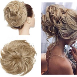 Tousled Updo Messy Bun Hairpiece Hair Bobbles Hair Extensions Ponytail with Elastic Hairpiece Hair Extensions for Women