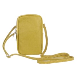 Girly Handbags Genuine Leather Crossbody Phone Bag Mini Purse Small Mustard