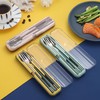 DOUEAT Portable Utensils Set Case with Fork, Spoon, Chopsticks; Reusable