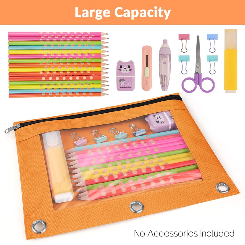 Sooez Pencil Pouch for 3 Ring Binder, 2 Pack Binder