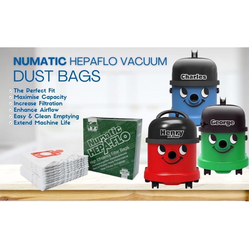 Charles George Henry XL Vacuum Bags NVM-2BH Hepaflo Dust Bags