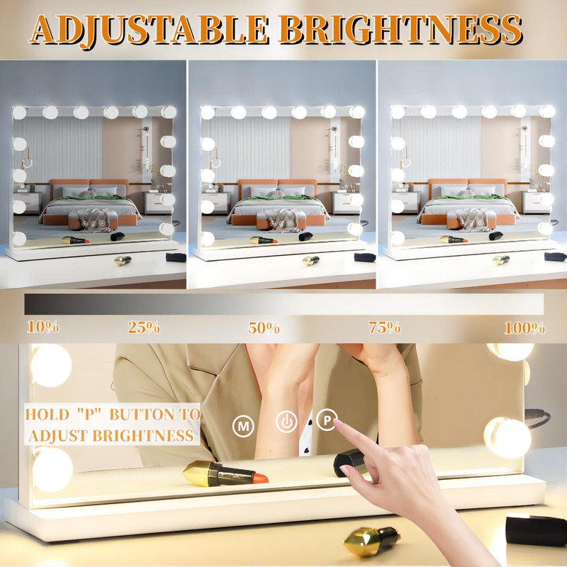 NUSVAN Vanity Mirror with Lights Lighted Makeup Mirror with Dimmable