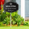 Wonderjune No Soliciting Yard Sign for House with Stake, Don't