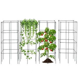 ReunionG 4 Pack Tomato Cages for Garden, 39 Inch High Square Plant Support, Tall Tomato Stakes Garden Trellis for Climbing Plants, Vegetables, Flowers