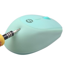 GETTTECH Mouse Inalámbrico con Diseño Ergonómico de Gel de Silicona para Windows y MacOS, 2 Botones + Rueda de Desplazamiento, Sensor FCT3065, Resolución 800/1200/1600dpi - Ratón Inalámbrico. Verde.