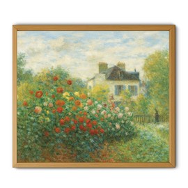 The Artist's Garden at Vetheuil Wall Art, Canvas Print Giclee Reproduction, Claude Monet, Vintage Flower Landscape Painting for Living Room, Bedroom, Office Decor