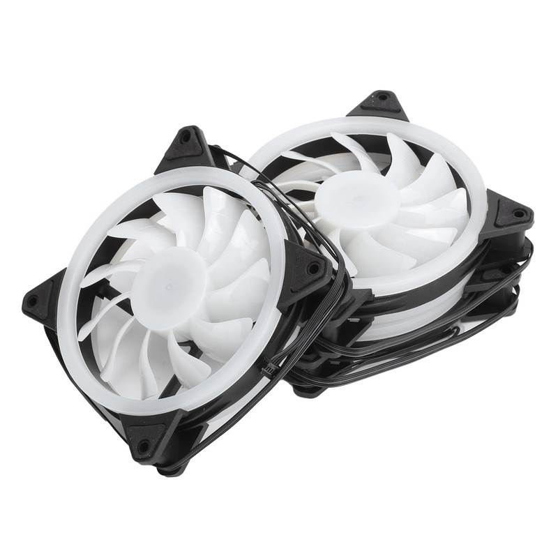 3Pcs Computer Chassis Cooling Fan Mute 6‑Pin Dual RGB Lights