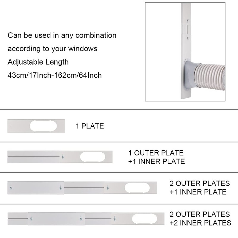 Kxuhivc Portable Air Conditioner Window Vent Kit, Adjustable Window Seal