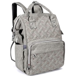 Pañaleras Bolsa de la Momia Bolsa de Hombro Gran Capacidad Femenina Botella Pañal Almacenamiento la Madre y el Mochila Fuera Bolsa de Viaje (Gris)