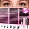 Individual Eyelashes 812pcs Cluster Lashes Kit with 2 Set of