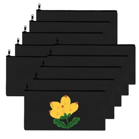 FRTAOOP DIY Blank Fabric Bag, Cream Fabric Bag for Painting, Zip, Cosmetic Bag, Small, Pencil Case for Painting for Crafts, Children's Birthday, Cosmetic Bag, Storage, black, Empty