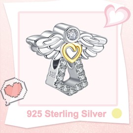 Famuan Charms Pendant 925 Sterling Silver for Women Fits Bracelets Elephant Mum Mother Daughter Mom Pearl Mother's Day Birthday Christmas Gifts for Girls Friends, Silver, Zircon