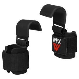 Weight Lifting Hooks, Non-Slip Rubber Coated Grips, 7mm Neoprene Wrist Support Padding, Power lifting Barbell Rows Dead lifts Chin Pull Up Fitness Strength Training Straps Gym Bodybuilding Workout