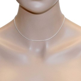 InCollections Women's Snake Chain Necklace 925/000 Sterling Silver 1,2 mm breit / 38 cm lang silver