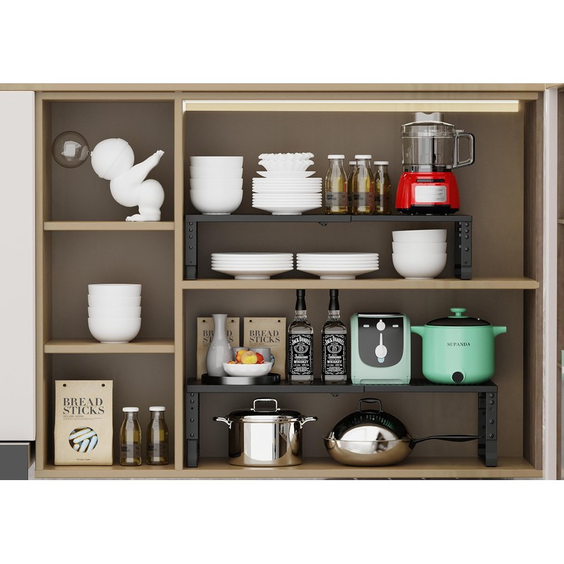 Jojocross Expandable adjustable stackable kitchen organizer, spice rack,Metal Pantry Storage