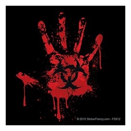 Reflective Black Bloody Handprint Sticker