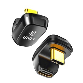 SHANFEILU U Shape USB C Adapter 40Gbps 180 Degree Angle USB 4 Adapter Type C Male to Female Extender PD 100W Fast 8K@60Hz for Laptop,Tablet,Type C Device