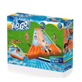 Bestway H2O GO 18 feet TRIPLET SLIDE Inflatable water park race to the finish