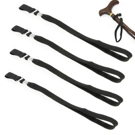 SquEqu 4 Pack Walking Cane Strap Replacement Elastic Attached Anti-Slip from Handle Wrist Straps Band for Foldable Walking Stick Canes Trekking Pole Men Women Senior