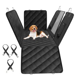 YSSOA Dog Car Seat Cover for Back Seat, Durable Waterproof Nonslip Pets Hammock with Mesh Window and Storage Pocket, Suitable for Cars, Trucks, SUVs, X-Large