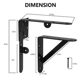 Mofeez Fence Gate Kit Iron Gate Hardware with Gate Latch for Wooden Fences Shed Doors Heavy Duty Anti Sag Gate Corner Brace Bracket