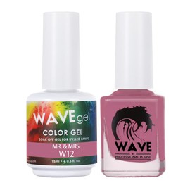 WAVEGEL Soak-Off Gel & Nail Lacquer Matching Duo Set - Simplicity Collection - #W12 Mr. & Mrs. I 0.5 Oz